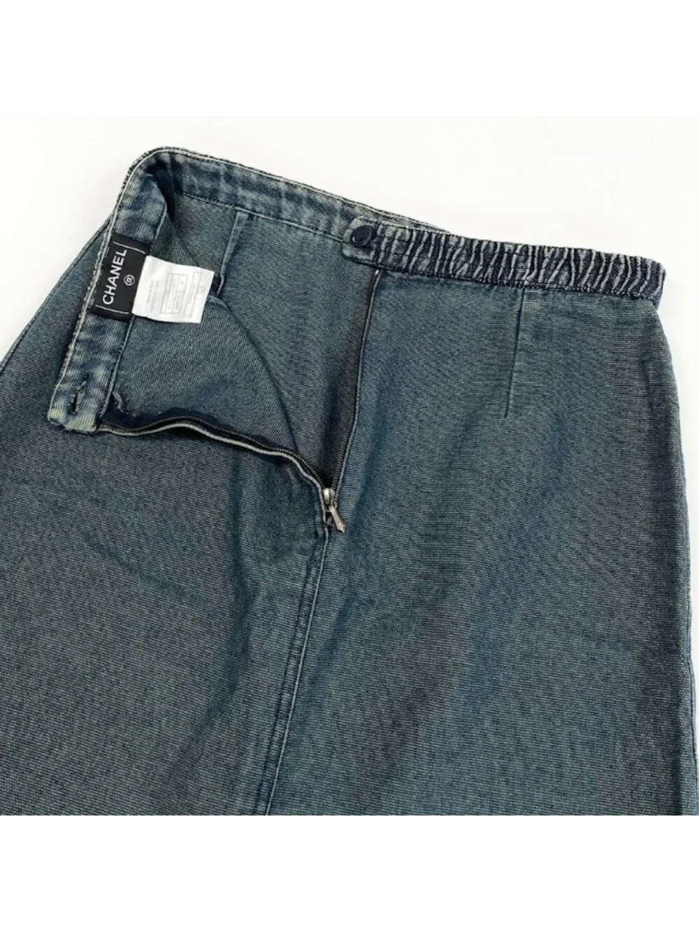 Chanel Denim Skirt Indigo Cotton